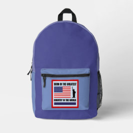 Geboren im beststen Land der Welt Bedruckter Rucksack