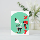 Geboren im chinesischen Roster-Jahr 2017 Geburtsta Postkarte (Stehend Vorderseite)