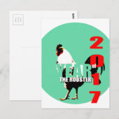 Geboren im chinesischen Roster-Jahr 2017 Geburtsta Postkarte (Vorne/Hinten)