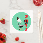 Geboren im chinesischen Roster-Jahr 2017 Geburtsta Serviette (Beispiel)