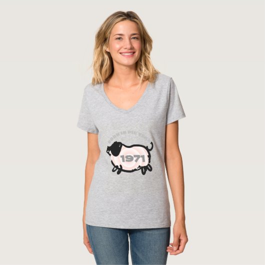 Geboren im Chinesischen Schweinejahr 1971 Krawatte T-Shirt (Vorderseite Vollansicht)