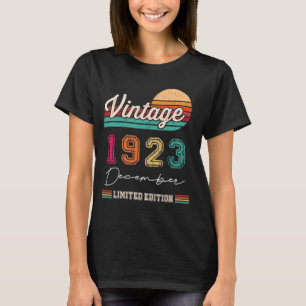 Geboren Im Dezember 1923 Vintag Happy Birthday 101 T-Shirt