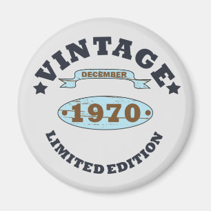 geboren im Dezember 1970 Vintage Geburtstag Magnet
