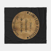 geboren im Dezember 1980 Vintager Geburtstag Fleecedecke (Vorderseite (Horizontal))