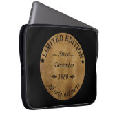 geboren im Dezember 1980 Vintager Geburtstag Laptopschutzhülle (Vorne Rechts)