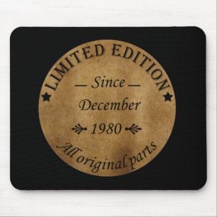 geboren im Dezember 1980 Vintager Geburtstag Mousepad