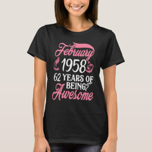 Geboren im FEBRUAR 1958 Geburtstag 62 Jahre als T-Shirt