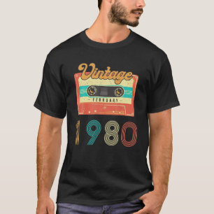 Geboren im Februar 1980 40 Jahre alt Geburtstag Re T-Shirt