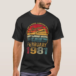 Geboren im Februar 1981 40. Geburtstag Retro 40 Ja T-Shirt