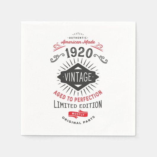Geboren im Jahr 1920 anlässlich des 100. Geburtsta Serviette (Vorderseite)