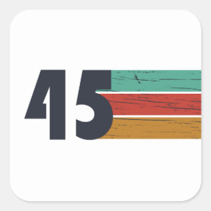 Geboren im Jahr 1945 Vintage 80. Geburtstagsgesche Quadratischer Aufkleber