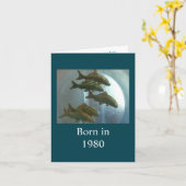 Geboren im Jahr 1980 Geburtstagsspass Karte (Gelbe Blume)