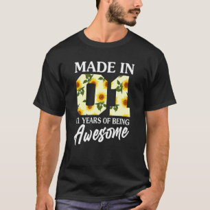Geboren im Jahr 2001 21 Jahre alte 21. Geburtstags T-Shirt