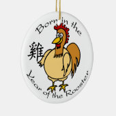 Geboren im Jahr der Hahn-Verzierung Keramik Ornament (Rechts)