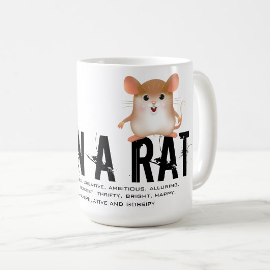 Geboren im Jahr der Ratte Kaffeetasse (VorderseiteRechts)