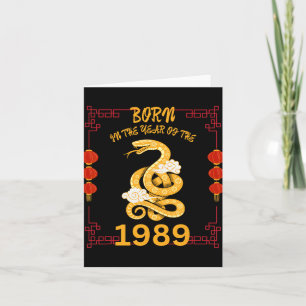 Geboren im Jahr der Schlange 1989 Chinesisches Neu Karte