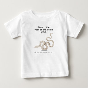 Geboren im Jahr der Schlange 2025 Zodiac-Zeichen Baby T-shirt