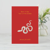 "Geboren im Jahr der Schlange" Kinderankündigung (Stehend Vorderseite)