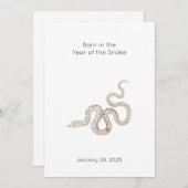 "Geboren im Jahr der Schlange" Kinderankündigung (Vorne/Hinten)