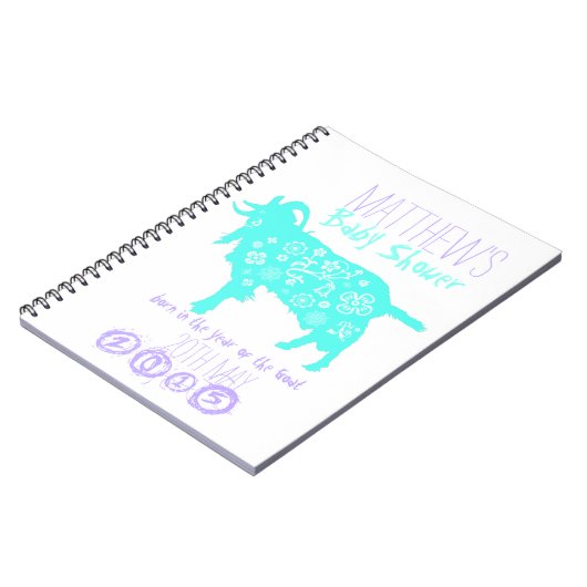 Geboren im Jahr der Ziege 2015 - Kinderdusche Notizblock (Linke Seite)