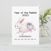 "Geboren im Jahr des Kaninchens" Personalisiert 20 (Stehend Vorderseite)