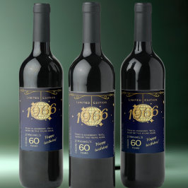 Geboren im Jahre 1966 60. Geburtstagsparty Weinfla Weinetikett