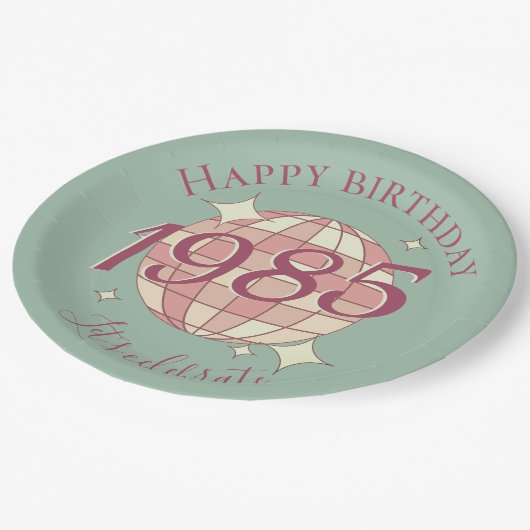 Geboren im Jahre 1985 Party-Dekor aus dem 40. Pappteller (Schrägansicht)