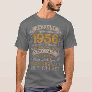 Geboren im Januar 1956 Vintag 65. Geburtstagsgesch T-Shirt