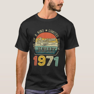Geboren im Januar 1971 51 Jahre T-Shirt Vintag 51.