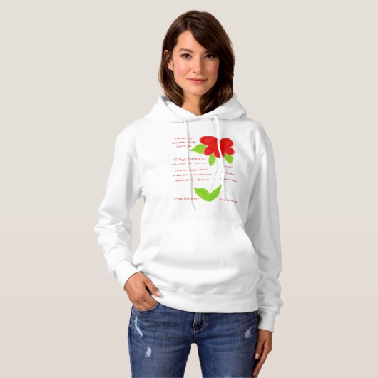 Geboren im Januar Birthstone Garnet Hoodie (Vorne ganz)