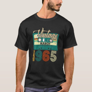 Geboren im März 1965 57 Jahre alt Geburtstag Retro T-Shirt