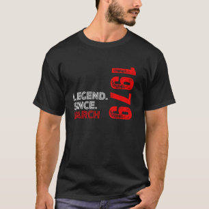 Geboren im März 1979 Vintager Geburtstag seit T-Shirt