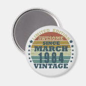geboren im März 1984 Vintager Geburtstag Magnet (Vorderseite/Rückseite)