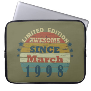 geboren im März 1998 Vintage Geburtstag Laptopschutzhülle