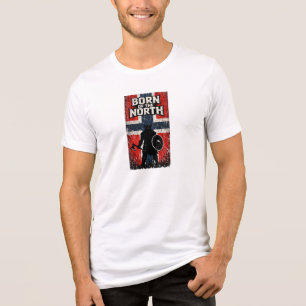 Geboren im Norden – Wikinger Krieger Norwegen Flag Tri-Blend Shirt