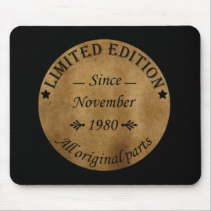 geboren im November 1980 Vintage Geburtstag Mousepad