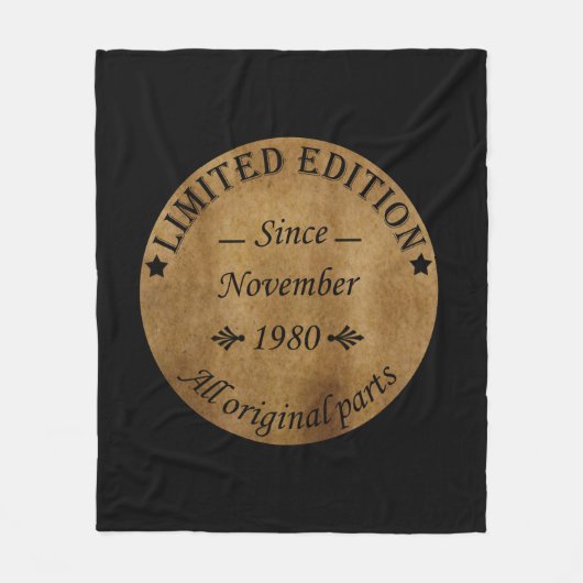 geboren im November 1980 Vintager Geburtstag Fleecedecke (Vorderseite)