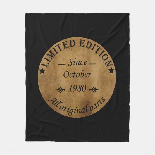 geboren im Oktober 1980 Vintager Geburtstag Fleecedecke (Vorderseite)