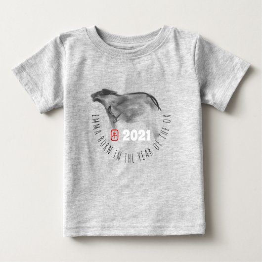 Geboren im OX Chinese New Year 2021 Baby T-Shirt (Vorderseite)