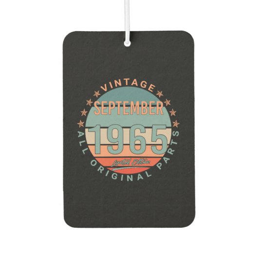 Geboren im September 1965 Vintag Autolufterfrischer (Vorderseite)