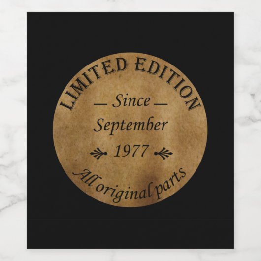 geboren im September 1977Klassik Retro rustikal Weinetikett (Einzelnes Label)