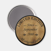 geboren im September 1980 Vintager Geburtstag Magnet (Vorderseite/Rückseite)