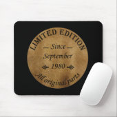 geboren im September 1980 Vintager Geburtstag Mousepad (Mit Mouse)