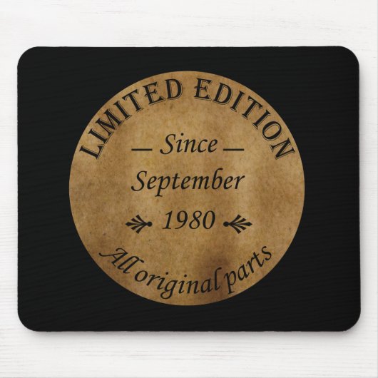 geboren im September 1980 Vintager Geburtstag Mousepad (Vorne)