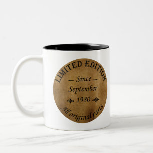 geboren im September 1980 Vintager Geburtstag Zweifarbige Tasse