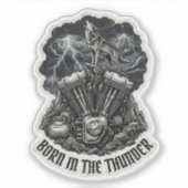 Geboren im Thunder Wolf Engine Sticker (Vorderseite)