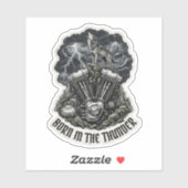 Geboren im Thunder Wolf Engine Sticker (Blatt)