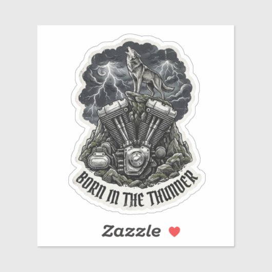 Geboren im Thunder Wolf Engine Sticker (Blatt)