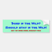 Geboren im wilden? Sollte im wilden bleibe! Autoaufkleber (Vorne)