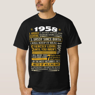 Geboren in 1958 Fakten, Geboren 1958 Retro Vintag, T-Shirt